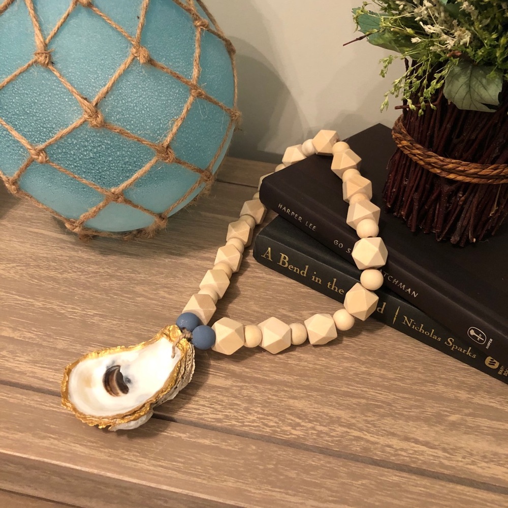 Handmade oyster shell accent piece
